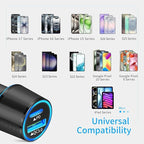 67.5W Car Charger USB C Super Fast Charging, 45W USBC & QC3.0 Port Plug for iPhone 17 Pro Max/Air/16/15/iPad, Samsung S26 Android Cell Phone, Dual 12V Cigarette Lighter Adapter + 6.6 ft Type C Cable