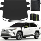 Upgraded Car Windshield Cover for Ice & Snow [All-Weather Protection] Magnetic Fit Weatherproof Frost Cover, Car Winter Accessories, Fit for SUVs, Small Trucks, Sedans
