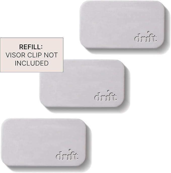 Drift Car Air Freshener - The Original Stone Air Freshener - Car Odor Eliminator - Long Lasting Scent - Metal Clip - Essential Oils - Clean Ingredients - Teak Scent 3 Pack Refill - NO CLIP INCLUDED