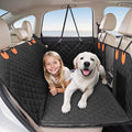 Pet Car Seat Cover with 3 Separate Hard Bottom Plates, Ideal for Car/SUV/Small Trucks, Back Seat Extender for Dogs Holds 400lbs, Black