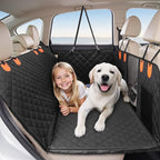 Pet Car Seat Cover with 3 Separate Hard Bottom Plates, Ideal for Car/SUV/Small Trucks, Back Seat Extender for Dogs Holds 400lbs, Black