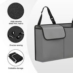 Car Trunk Organizer, Waterproof Collapsible Cargo Bag with 4 Pockets,Backseat Hanging Large Storage with Adjustable Straps, Sturdy Space Saver Frees Trunk Floor for SUV, Truck (Gray)