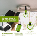 2 Pcs Heart Shaped Car Handle Strap – JD M Drift Charm Rear Bumper Warning Ring Decor for Car Interior Exterior, Subway Bus Handle Accessory, Cute Heart Car Decor Gift for Drivers (Green)