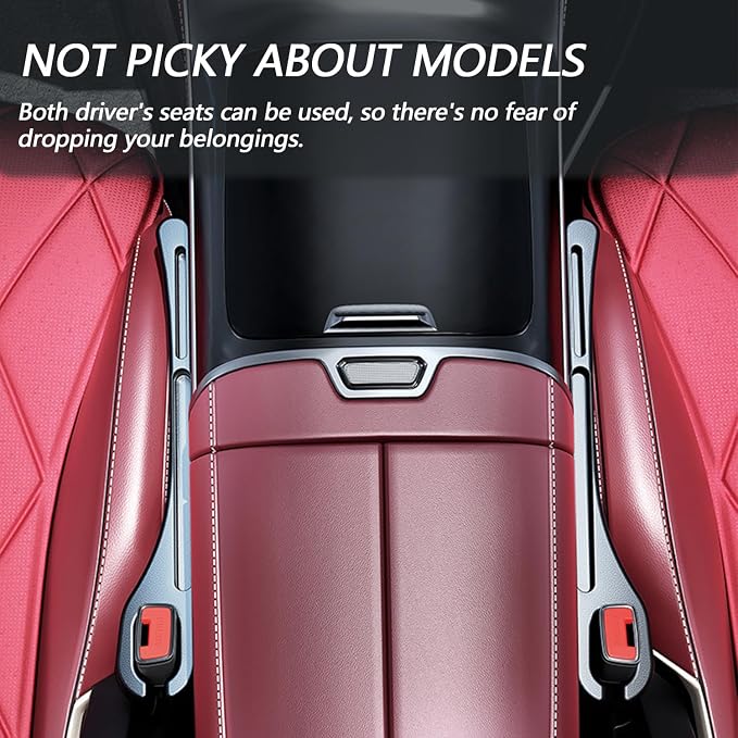 2 Pcs Car Seat Gap Filler，PU Leather Fill The Gap Between Seat and Center Console，Universal Fit Organizer for Car SUV Truck