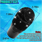 Bling Car Trash Can with Lid, Rhinestone Leakproof Waterproof Auto Cup Holder Garbage Bin, Portable Multipurpose Vehicle Dustbin and Organizer for Home Office Kitchen Bedroom (Black)