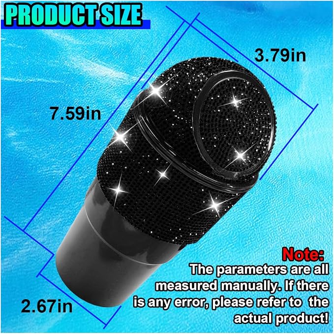 Bling Car Trash Can with Lid, Rhinestone Leakproof Waterproof Auto Cup Holder Garbage Bin, Portable Multipurpose Vehicle Dustbin and Organizer for Home Office Kitchen Bedroom (Black)