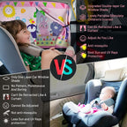 Car Window Shade for Baby, 2pcs Magnetic Auto Sun Shades for Side Windows Double Layer Full & Half Shade Options, Cute Patterns Car Window Curtains for Sun Glare Block