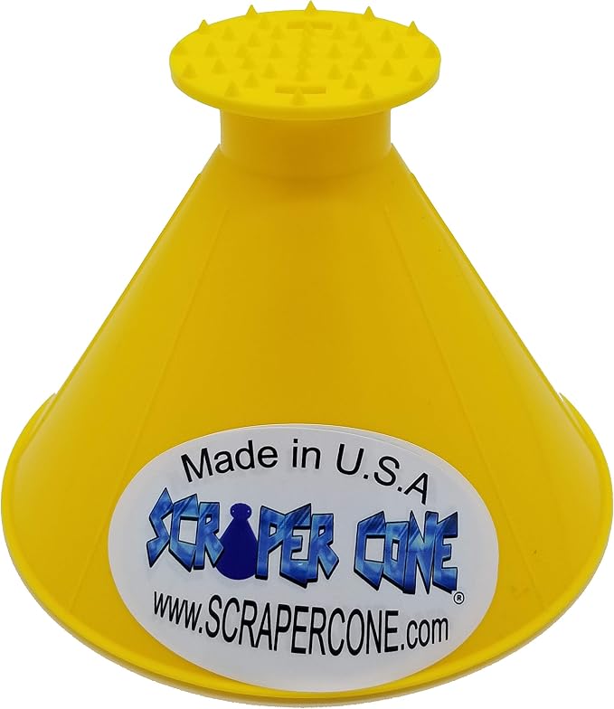 2 Pack of The SCRAPER CONE The Original Ice Scraper, Snow Removal Made in The USA Magical Frost Removal Funnel Shaped Cleaning Tool Car Windshield Deicer Magic Scrapers Instascrape Shovel Brush