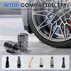 Car Tire Valve Stem Caps, 12pcs Air Caps Cover, Universal for Cars, SUVs, Bike, Trucks and Motorcycles-Grey