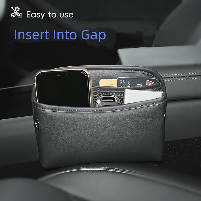 Car Seat Side Pocket Organizer Car Pocket Pouch for Seat, Door, Console, Car Seat Gap Filler Organizer Multifunctional Car Organizer Accessories for Phone Sunglasses Keys Cards (Small)