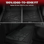 Floor Mats 2019-2026 for Chevy Silverado/GMC Sierra 1500, 2020-2026 2500HD 3500HD (Double Cab/Bench Seat/Without Rear Underseat Storage Box) All Weather TPE Custom Fit Floor Liners