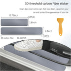 4 PCS Car Door Sill Protector, 3D Carbon Fiber Auto Door Entry Edge Guard Protection Trim, Anti-Scratch Threshold Cover Strips, Sill Protection Sticker for Car SUV Truck (Silver)