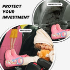 Minimalist Woman Standing On Tightrope Car Seat Back Kick Protectors,2 Pack Kick Mats with Storage Pockets for Vehicles to Protect from Dirt Mud Scratches