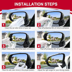 Blind Spot Mirror, Rectangle Shaped HD Glass Frameless Convex Rear View Mirror with wide angle Adjustable Stick for Cars SUV and Trucks, Pack of 2