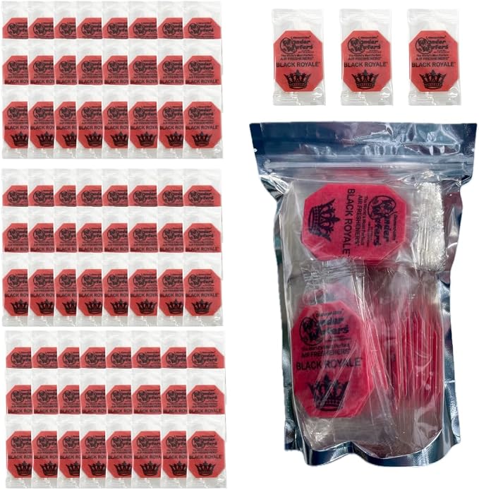 Wonder Wafers 75 Count Air Fresheners Individually Wrapped, Black Royale Fragrance