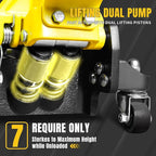 Floor Jack 3 Ton Full Aluminum Ultra Lightweight Low Profile Hydraulic Racing Car Jack with Dual Pumps Quick Lift and Foot Pedal for Auto Repair, 6600 lbs Capacity