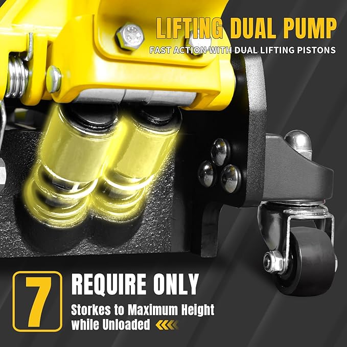 Floor Jack 3 Ton Full Aluminum Ultra Lightweight Low Profile Hydraulic Racing Car Jack with Dual Pumps Quick Lift and Foot Pedal for Auto Repair, 6600 lbs Capacity