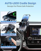 Car Phone Mount for 2020-2026 Toyota Highlander 8-inch Screen Accessories | L/LE/Hybrid XLE/Nightshade Auto Lock Car Phone Holder 360° Rotation Hands-Free Cradles Not Affect Vent (Not fit 12.3 '')