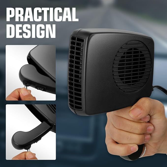 12V 170W Portable Car Heater, 2 in 1 Heating & Cooling, Electric Car Heaters Defroster with Plugs in Cigarette Lighter, fit The car of Fuse ≥ 15A, Fast Heating Defroster, 360° Rotation