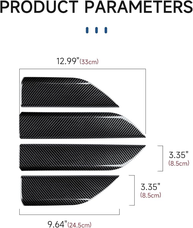 4PCS Car ABS Carbon Fiber Inner Door Handrail Handle Cover Interior Trim Decal for 2019-2025 Chevy Silverado | for 2019-2021 GMC Sierra 1500 2500 3500 HD Accessories （Double Cab, Style B）