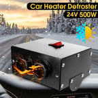 Car Heater Windshield De-Icers - Torcarvh Car Defogger 12V 500W Car Heater 2 in 1 Portable Car Heaters and Cooling Fan with Purification for Winter (24V 500W, 2 Holes)