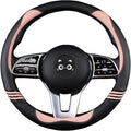 Steering Wheel Covers with Carbon Fiber, Universal Fit 14.5-15 inches for Cars,SUV (Romantic Pink)