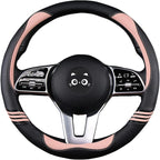 Steering Wheel Covers with Carbon Fiber, Universal Fit 14.5-15 inches for Cars,SUV (Romantic Pink)