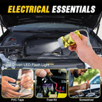 Car Emergency Kit with Jumper Cable, First Aid Kit Safety Assistance Tools for Travel Camping Outdoor Cars Truck SUV RV, Roadside Essentials with Flash Light