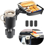Car Large Cup Holder Expander, 2-in-1 Cupholder Extender with Swivel and Detachable Snack Food Tray Table for Eating, Travel Essentials for Road Trips for Driver. Model B