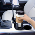 JINKEY Cup Holder Phone Mount, 360°Rotation Gooseneck Car Cup Holder Expander with Cell Phone Holder with Adjustable Base Phone Cup Holder for Car Compatible with iPhone & All Smartphones