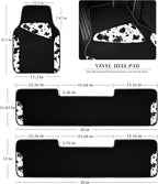 Waterproof Universal 3 Row Car Floor Mats, Cow Print Car Mats Fit for SUV,Vans,sedans, Trucks,Set of 3 Row Vehicles Car Carpet with Heel Pad and Nibs Backing, Cute Women Girly (Black White)