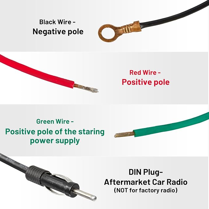 Car Fully Automatic Power Antenna Kit, Replacement for Pre-2000 Chevy Cadillac Mercedes-Benz BMW Honda Nissan Toyota Retractable FM AM Motor Aerial to Connect with Aftermarket Radio Stereo