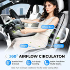 Coverado Cooling Car Seat Cover, 12V-24V Ventilated Front Seat Cushion for Car, 3-Speed Adjustable Seat Cover for Summer Driving Seat, Universal Fit for Car SUV Truck Van