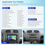 [Type-C+USB] 4G+64G Car Radio for VW Jetta Seat Passat Tiguan Golf Skoda with Wireless Carplay/Android Auto, 7 Inch IPS Touch Screen Car Stereo with Android 13 DSP Audio GPS WiFi Bluetooth