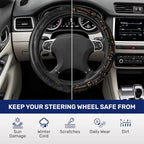Dungeon Daddy Steering Wheel Cover, Non Slip Polyester Car Wheel Protector for Car SUV Truck, Universal 15 Inch