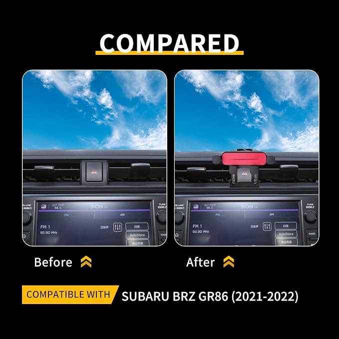 for Toyota GR86 Subaru BRZ 2021 2022 2023 2024 2025 Universal Auto Phone Holder Car Cradle Rotatable Clip Cell Phone Cradle Mount Fit for 3.5-5.5 Inch Phone Interior Accessories