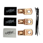 Sky High Car Audio 1/0 Gauge OFC Big 3 Upgrade Kit, Oxygen Free Copper Power Ground Wire Kit, Battery Cable & Alternator Wiring (White/Black)