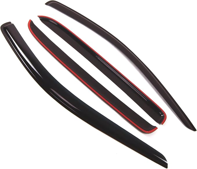 Outside Mount Window Vent Visors Rain Guards Compatible with Dodge Ram 2500 Mega Cab 2006-2009 | Side Window Wind Deflectors Rain Shields | Smoke Tinted, 4 Pcs Set, DGWV-131-2