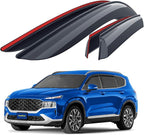 Goodyear Shatterproof Window Deflectors for Hyundai Santa Fe 2019-2023, Tape-on Rain Guards, Window Visors, Vent Deflector Visor, Car Accessories, 4 pcs. - GY008904