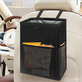 Hanging Car Trash Can with 4 Storage Pockets, Waterproof Leakproof Oxford Auto Garbage Bag, Adjustable Garbage Bag, Foldable Car Trash Bin Fit for Truck, SUV, Home, Office