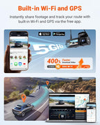 New N4 Pro S 4K 3 Channel Dash Cam, Triple STARVIS 2 Dash Camera for Cars, 4K+1080P+2.5K Front and Rear Inside, HDR IR Night Vision, 24/7 Buffered Parking Mode, GPS, Wi-Fi, Support 1TB (RC18)