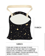 Car Trash Can, Durable Hanging Car Trash Garbage Bag, Cute Automotive Garbage Cans Organizer, Cute Golden Moon Star
