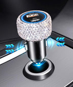 USB C Car Charger Adapter 54W Bling Diamond PD & QC 2-Port Type C Compact Car Charger Compatible for iPhone, iPad, Samsung Galaxy, LG, Google Pixel, Moto, USB-C Port