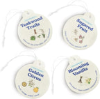 Odor Eliminating Car Charms 4-Pack - Includes: Blooming Vanilla, Golden Citrus, Sugared Fruit, Teakwood Trails