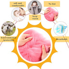Furry Armrest Cover Auto Center Console Cover Car Soft Console Pad, Real Sheepskin Wool Soft Fluffy Auto Center Armrest Pad for Most Car Decoration Protector(Pink)