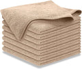 Microfiber Cleaning Cloth - Beige - 8Pcs (12.5x12.5 inch) High Performance - 1200 Washes, Ultra Absorbent Car Towel Traps Grime & Liquid for Streak-Free Mirror Shine - car Washing Cloth
