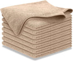 Microfiber Cleaning Cloth - Beige - 8Pcs (12.5x12.5 inch) High Performance - 1200 Washes, Ultra Absorbent Car Towel Traps Grime & Liquid for Streak-Free Mirror Shine - car Washing Cloth