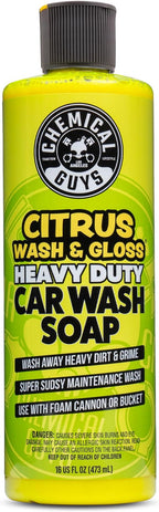 Citrus Wash & Gloss Foaming Car Wash Soap - High Suds Formula Foam Cannon Soap for Foam Blasters, or Bucket Washes - Safe on Paint, Clear Coat, and Wax, Citrus Scent - 16 oz