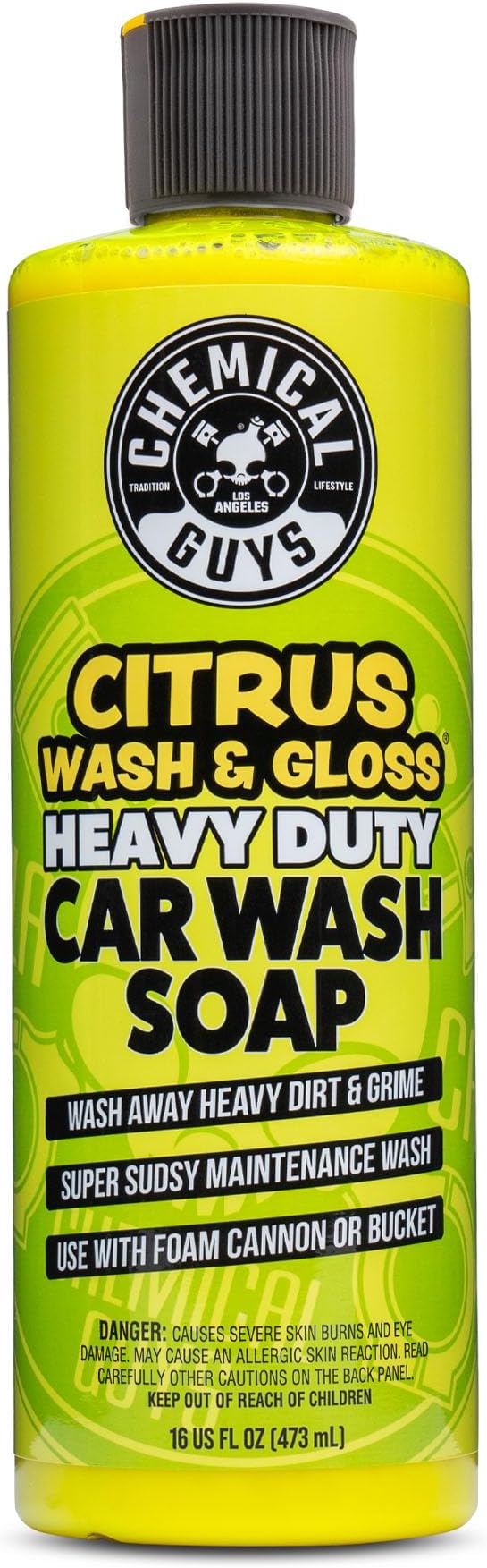 Citrus Wash & Gloss Foaming Car Wash Soap - High Suds Formula Foam Cannon Soap for Foam Blasters, or Bucket Washes - Safe on Paint, Clear Coat, and Wax, Citrus Scent - 16 oz