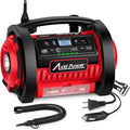 Tire Inflator Portable Air Compressor, 12V DC 110V AC Car Tire Pump, Air Mattress Pump with Inflation and Deflation Modes, Dual Powerful Motors, Digital Pressure Gauge